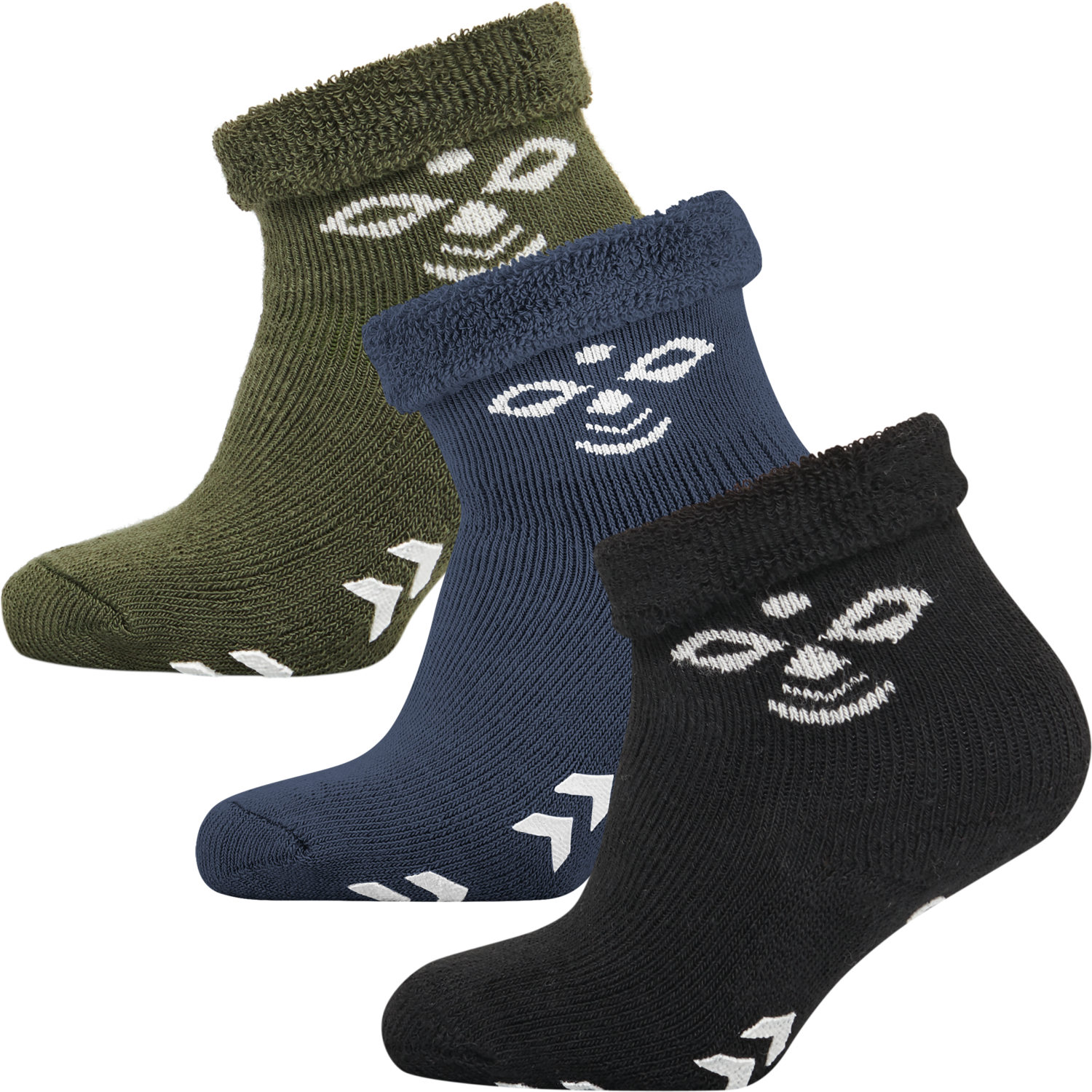 SNUBBIE SOCKS 3 PK, BLACK/OLIVE NIGHT, packshot
