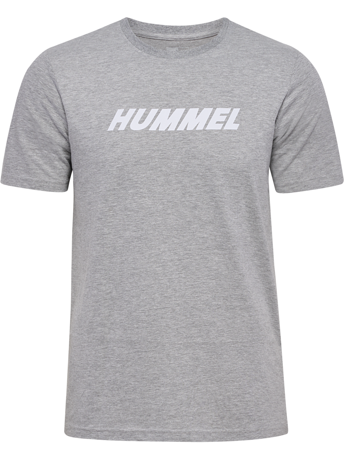 hmlELEMENTAL LOGO COTTON TEE, GREY MELANGE, packshot