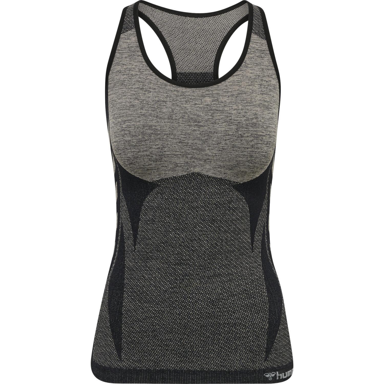 hmlCLEA SEAMLESS TOP, CHATEAU GRAY/BLACK MELANGE, packshot