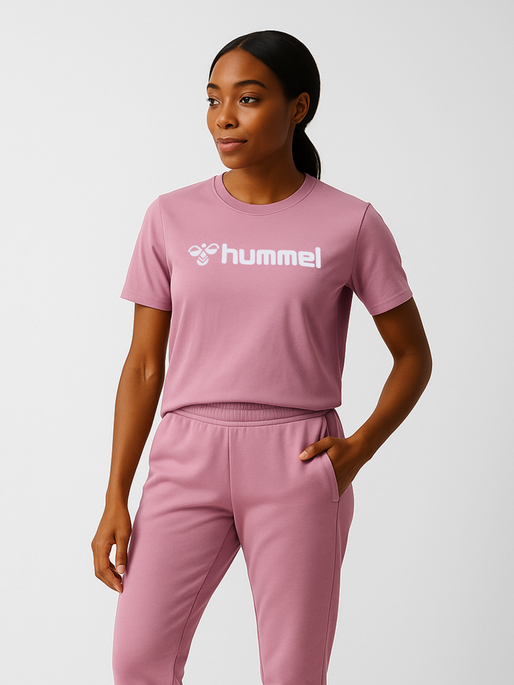 hmlMOVER COTTON T-SHIRT S/S WOMAN, LILAS, model