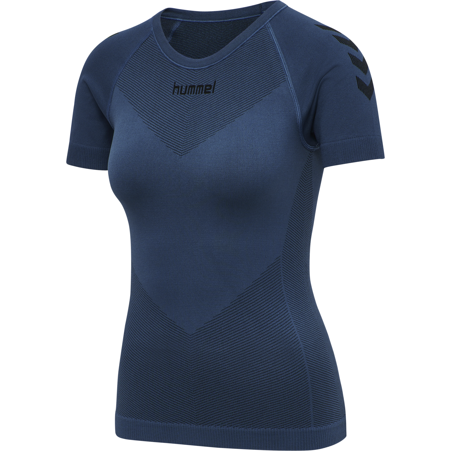 HUMMEL FIRST SEAMLESS JERSEY S/S W, DARK DENIM, packshot