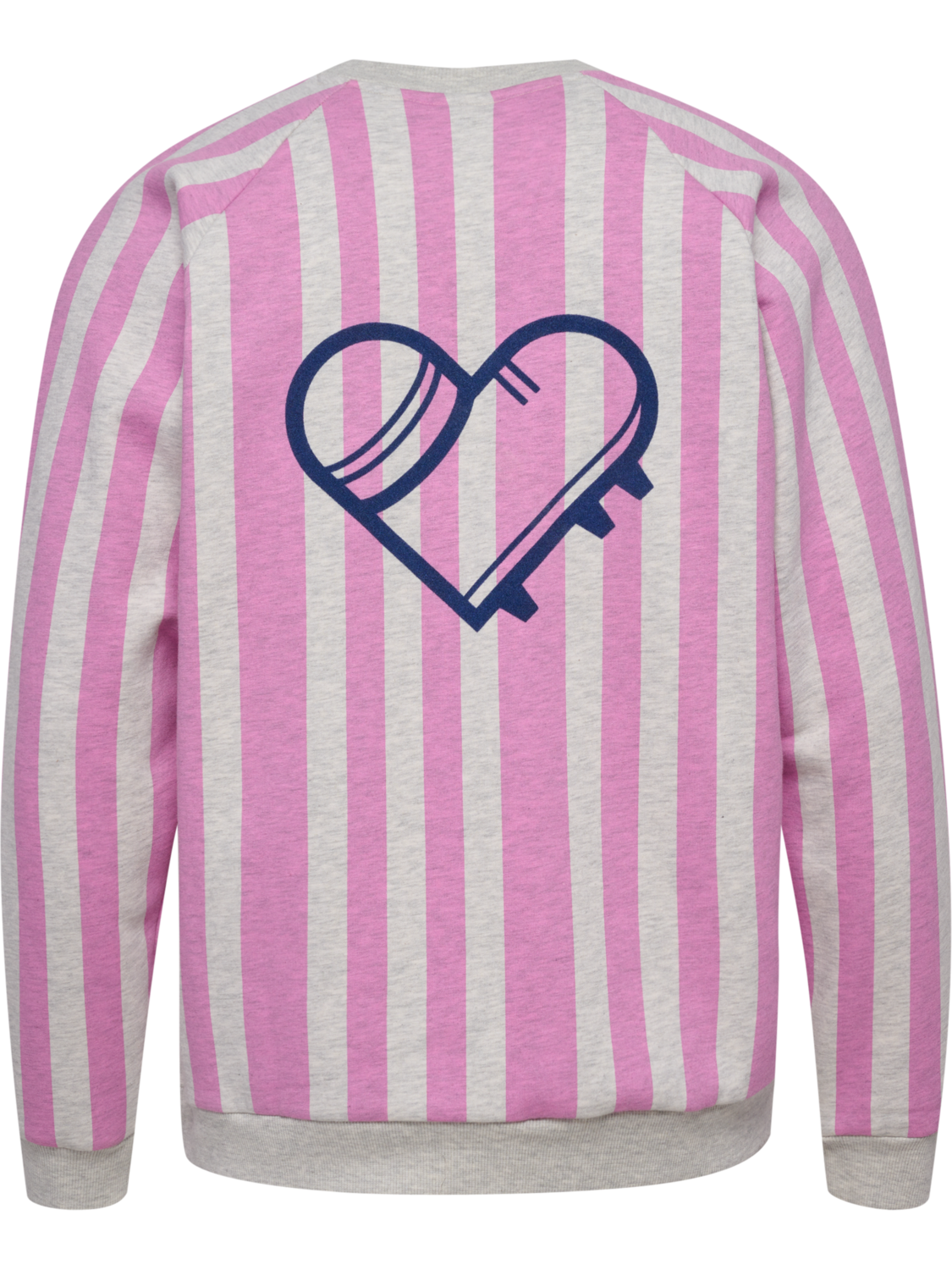 hmlLOOSE CREWNECK SOCCER LOVE, TOFU MELANGE/VIOLET, packshot