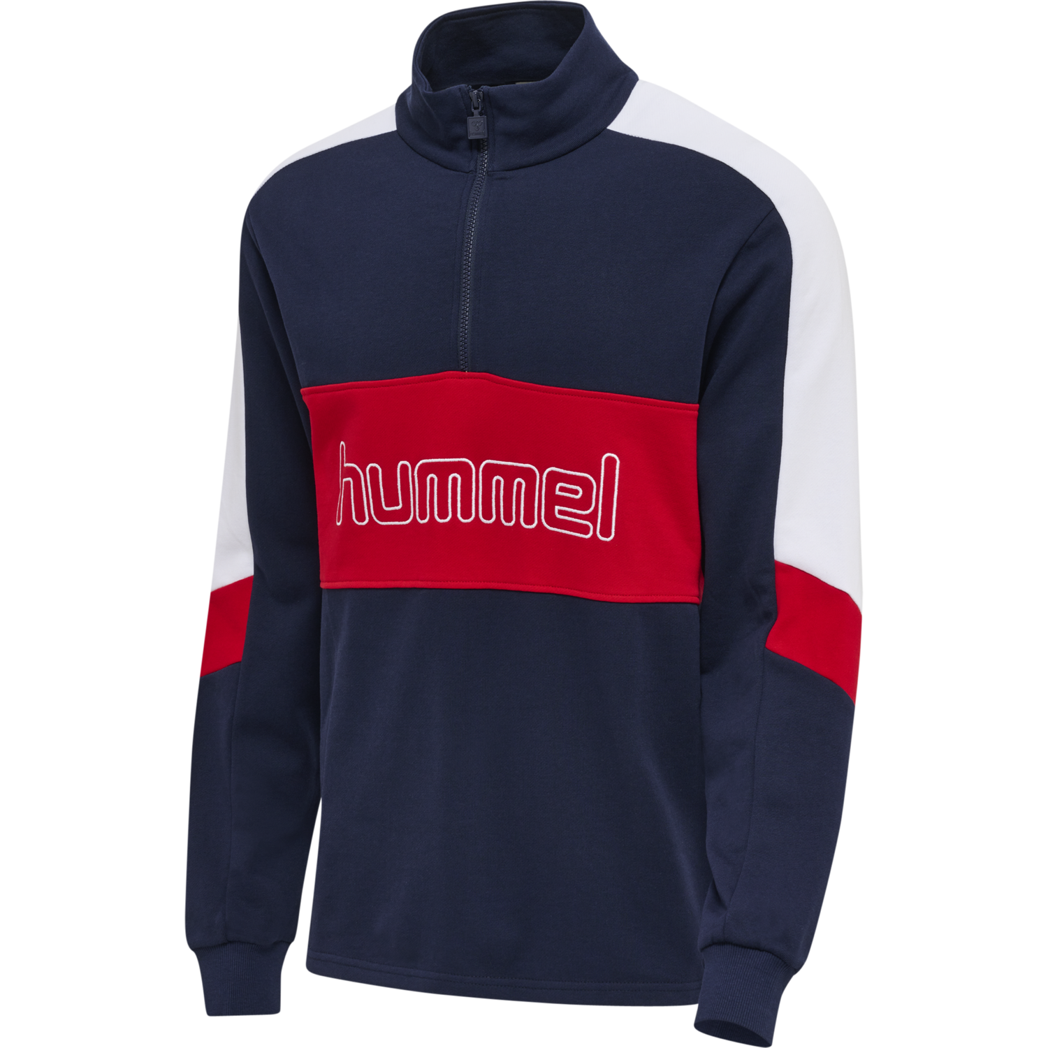 hmlIC CLAUDE HALF ZIP SWEATSHIRT, PEACOAT, packshot