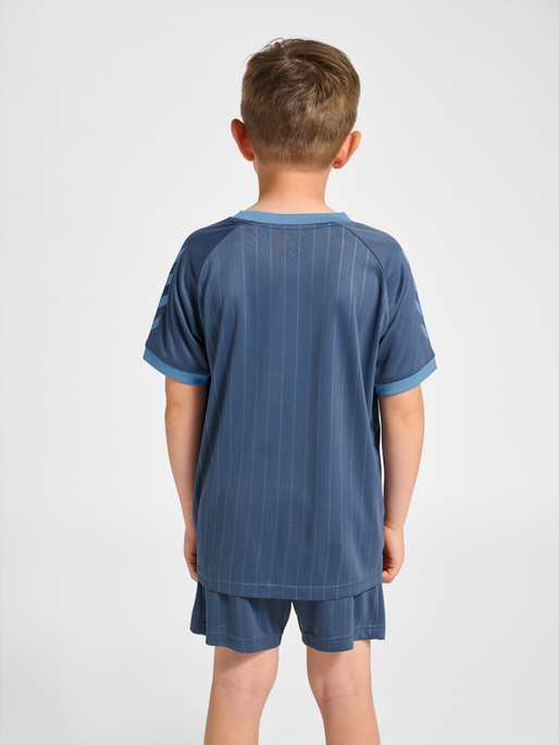 hmlJR GOAL STRIPE T-SHIRT S/S, BERING SEA, model