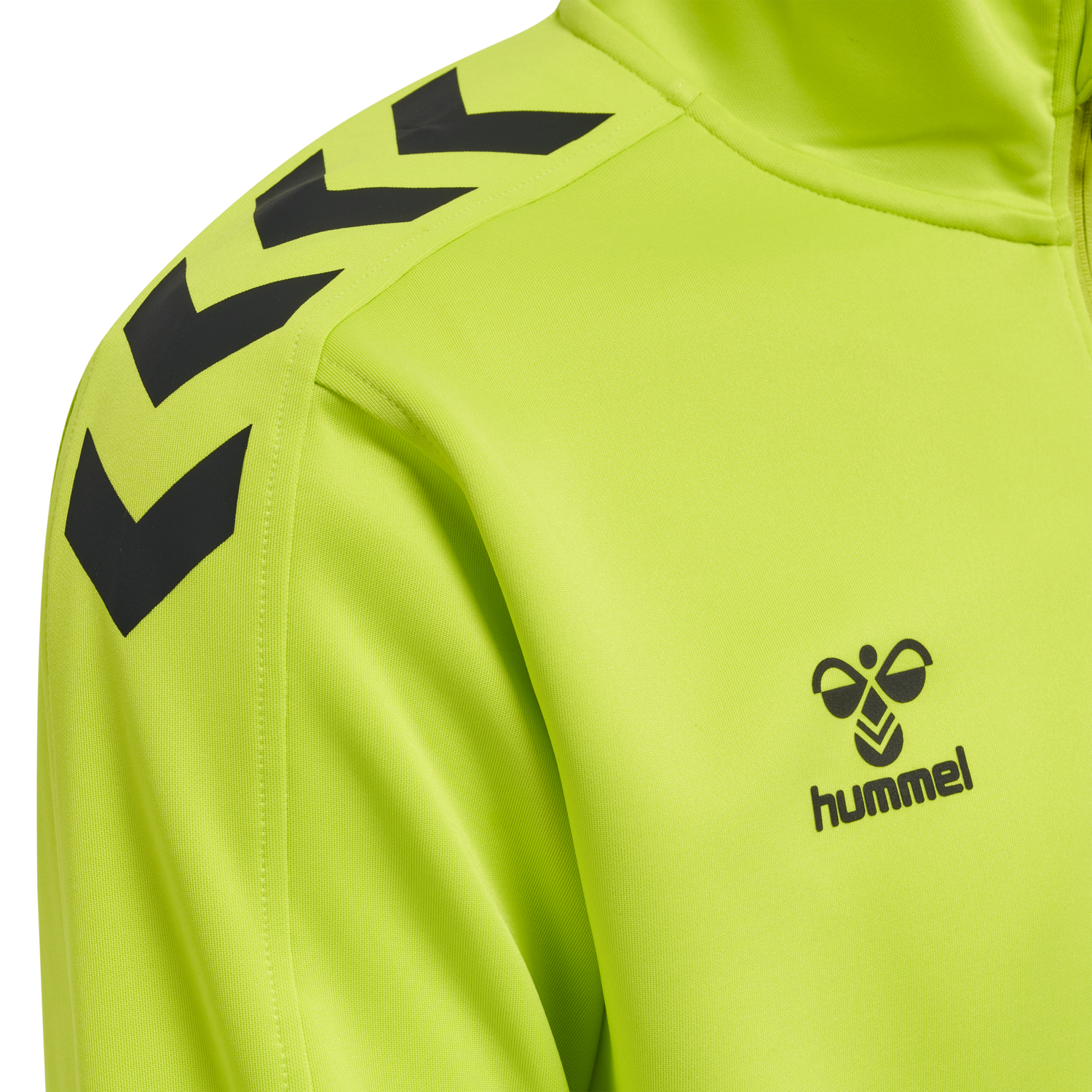 hmlCORE XK HALF ZIP POLY SWEAT, LIME POPSICLE, packshot