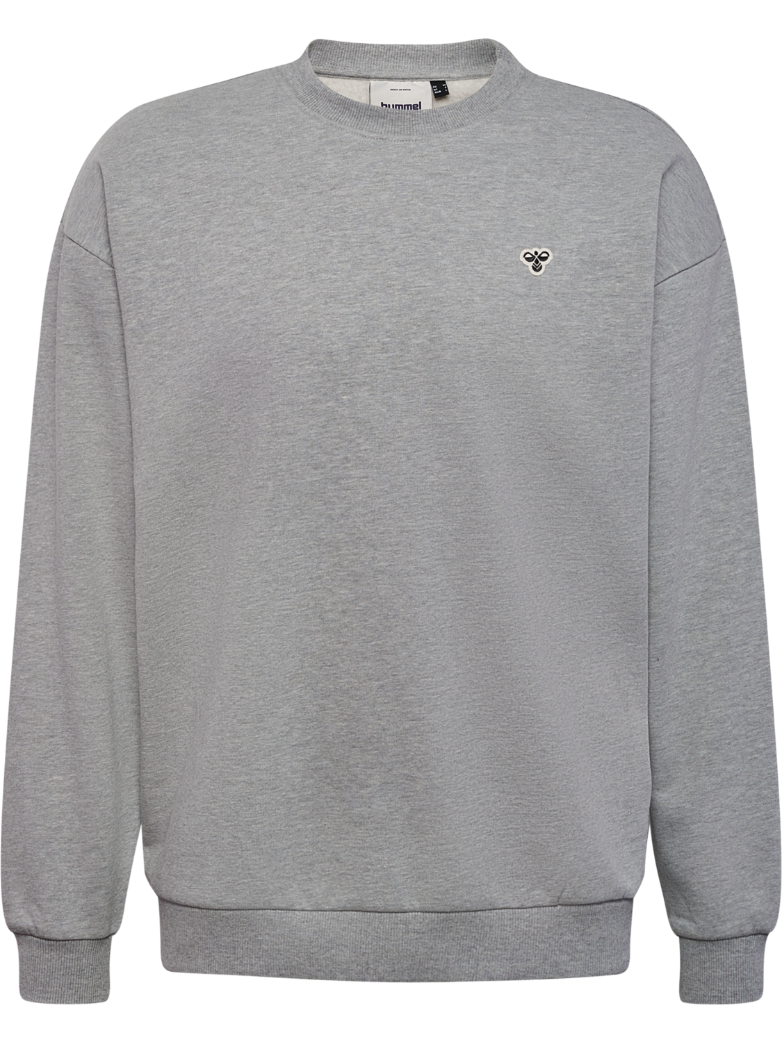 hmlLOOSE CREWNECK BEE, GREY MELANGE, packshot