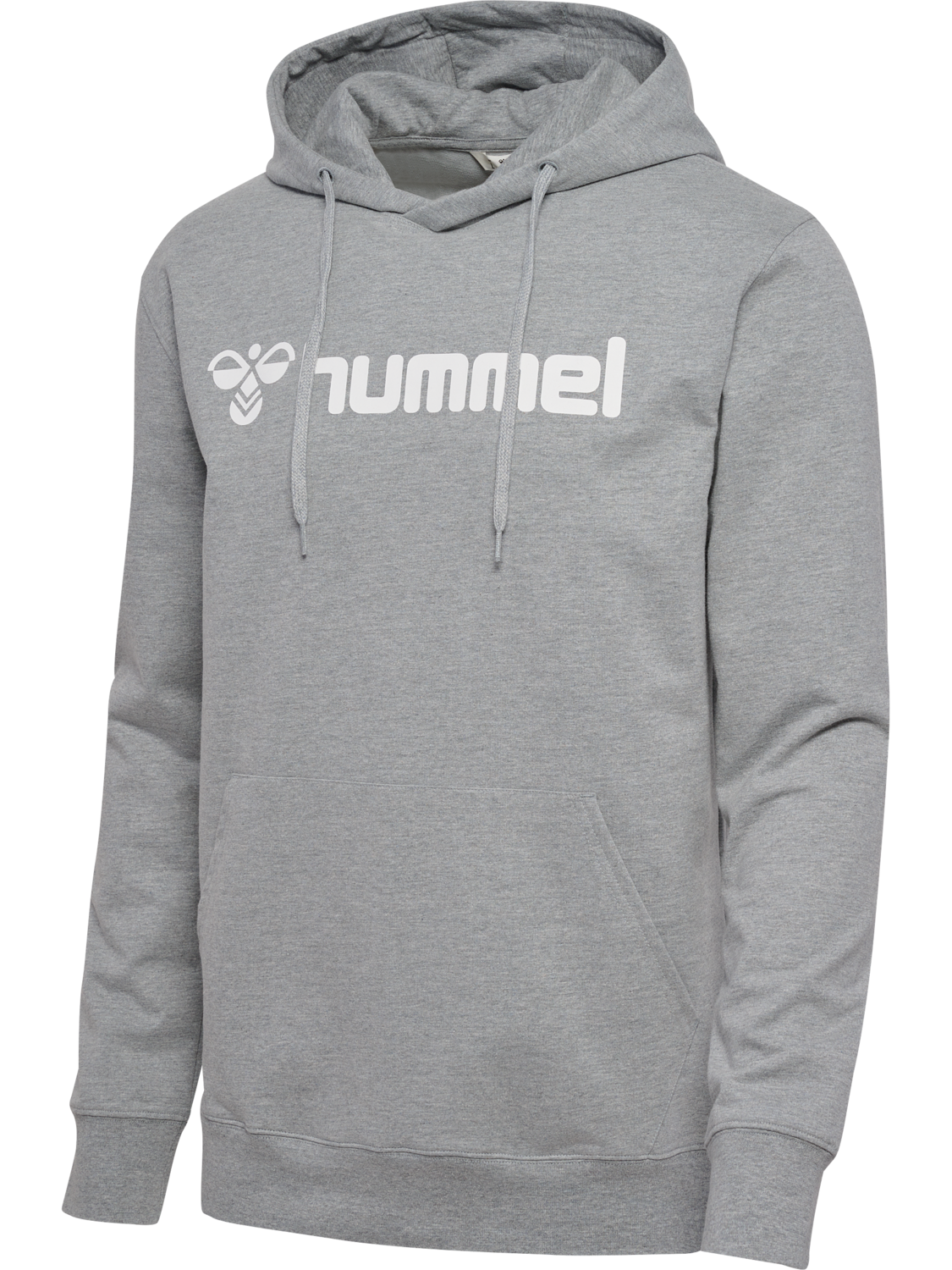 hmlGO 2.0 LOGO HOODIE, GREY MELANGE, packshot