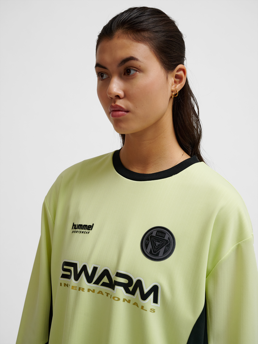 hmlLOOSE FB JERSEY L/S TOPSCORER, SHADOW LIME, model