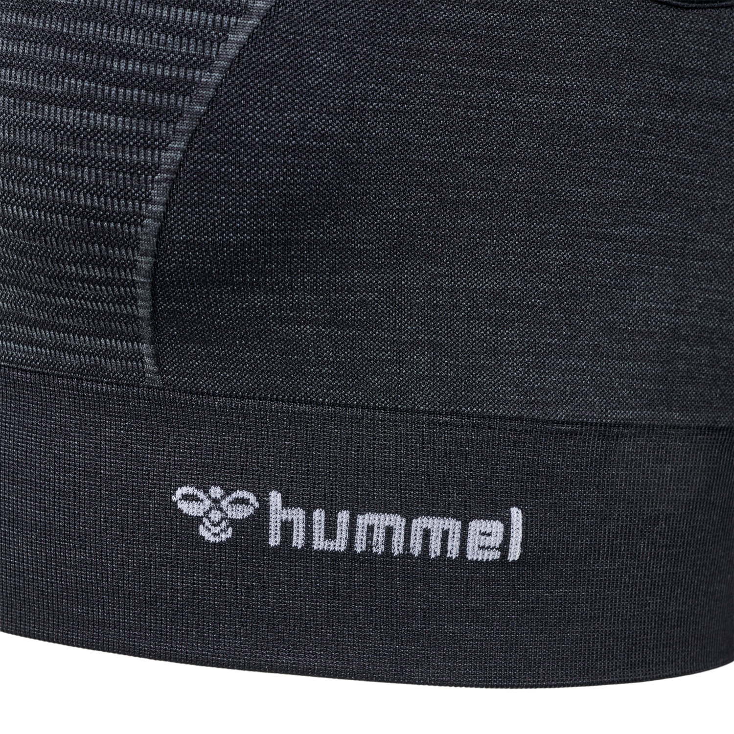 hmlMT IVY SEAMLESS SPORTS TOP, BLACK MELANGE, packshot