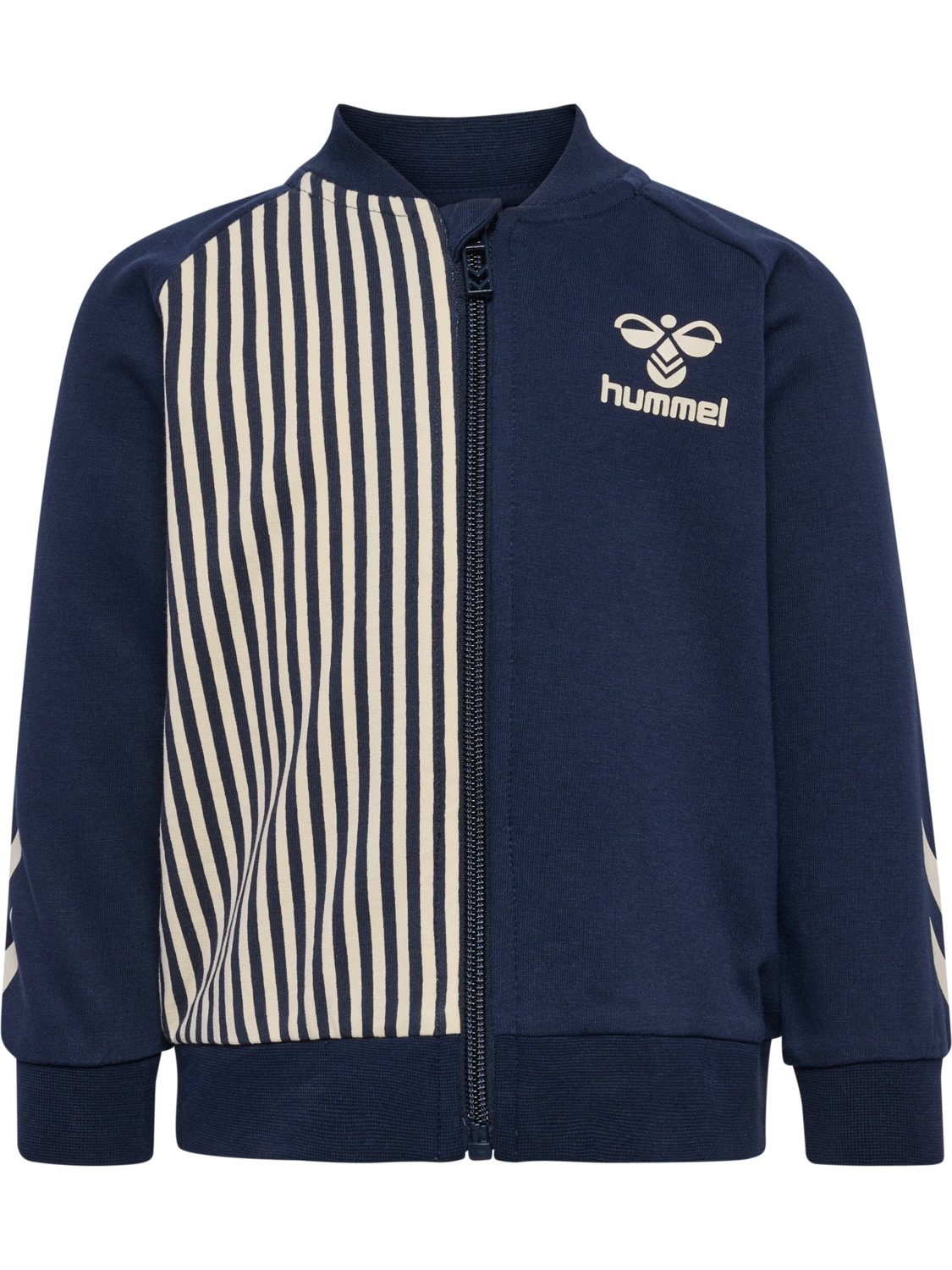 hmlSTRIPY ZIP JACKET, BLACK IRIS, packshot