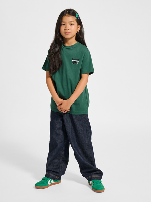 hmlJR REG T-SHIRT S/S RUNNER 2-PACK, SMOKE PINE/DEEP COBALT, model