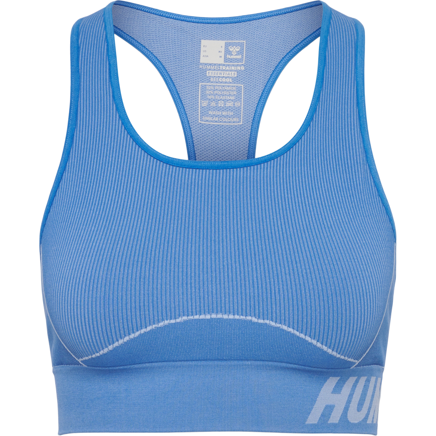 hmlTE CHRISTEL SEAMLESS SPORTS TOP, RIVIERA/BLUE BELL MELANGE, packshot