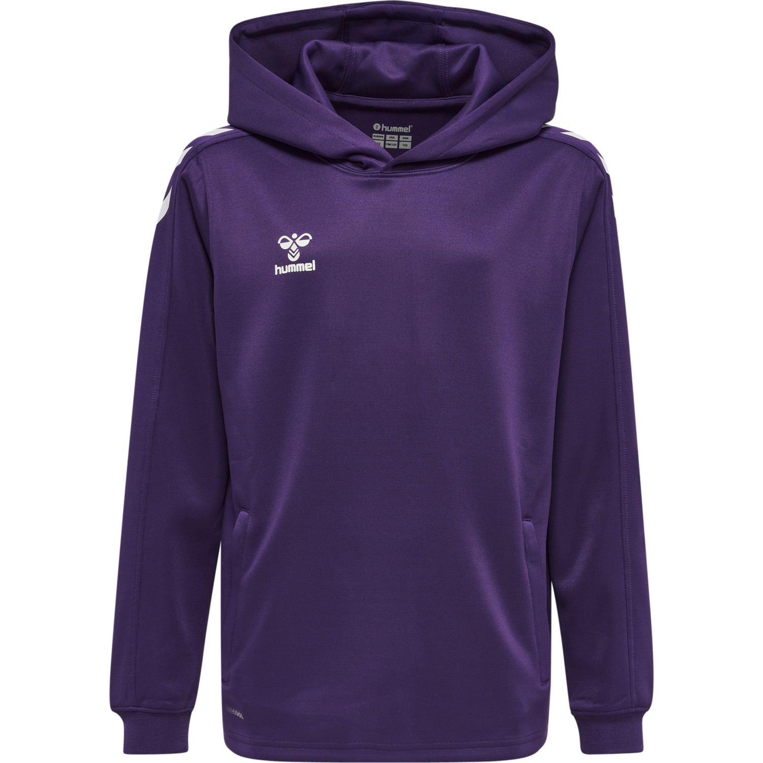 hmlCORE XK POLY KIDS SWEAT HOODIE, ACAI/WHITE, packshot