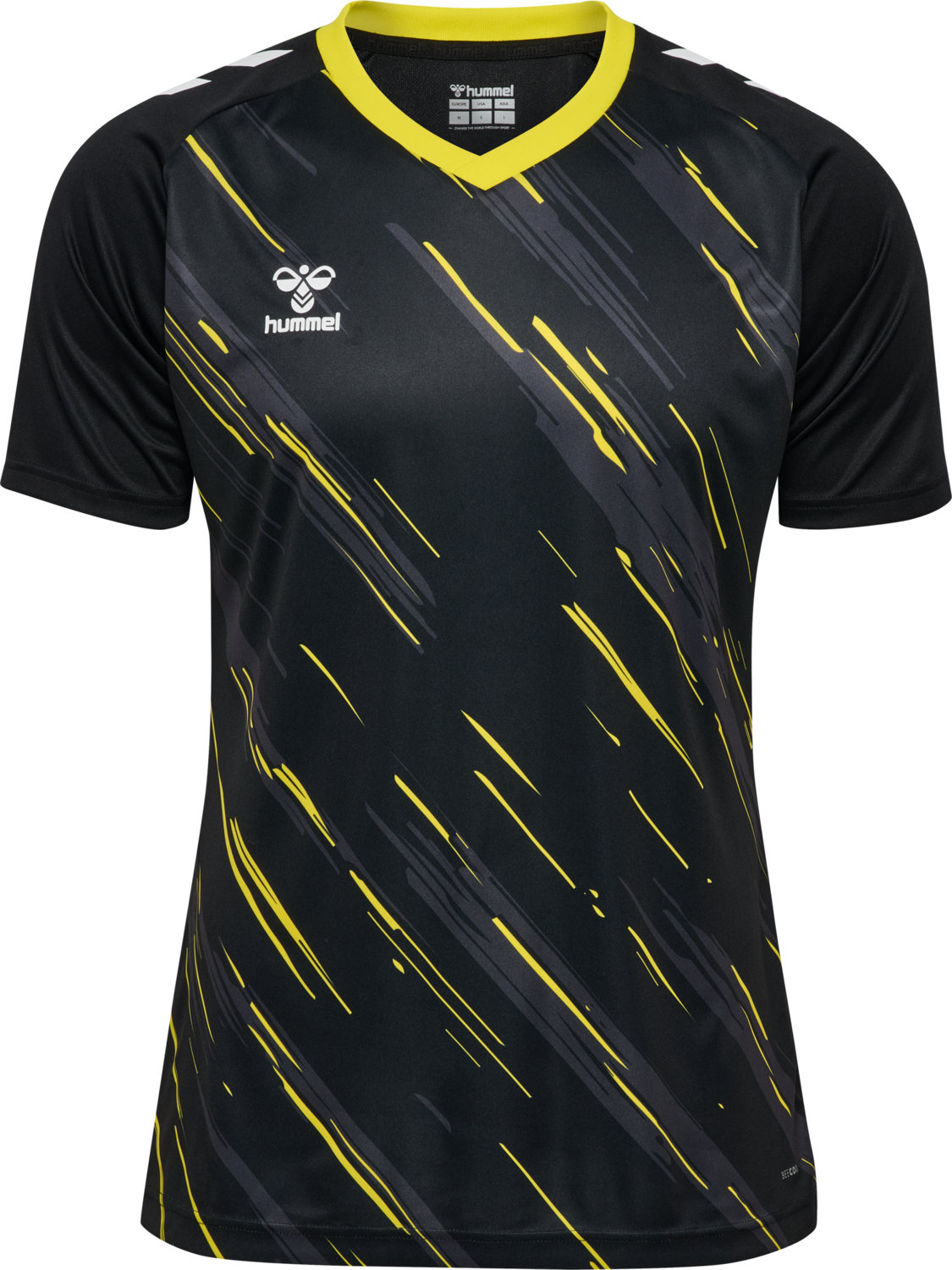 hmlMATCH TRIUMPH JERSEY S/S, BLACK/BLAZING YELLOW, packshot