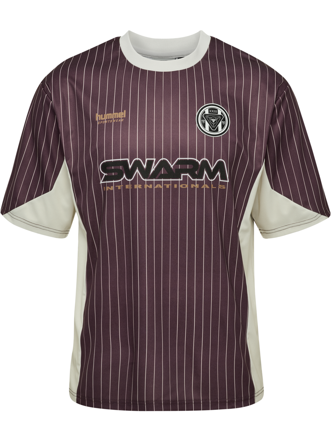 hmlLOOSE JERSEY SS STRIPE TOPSCORER, VINEYARD WINE, packshot