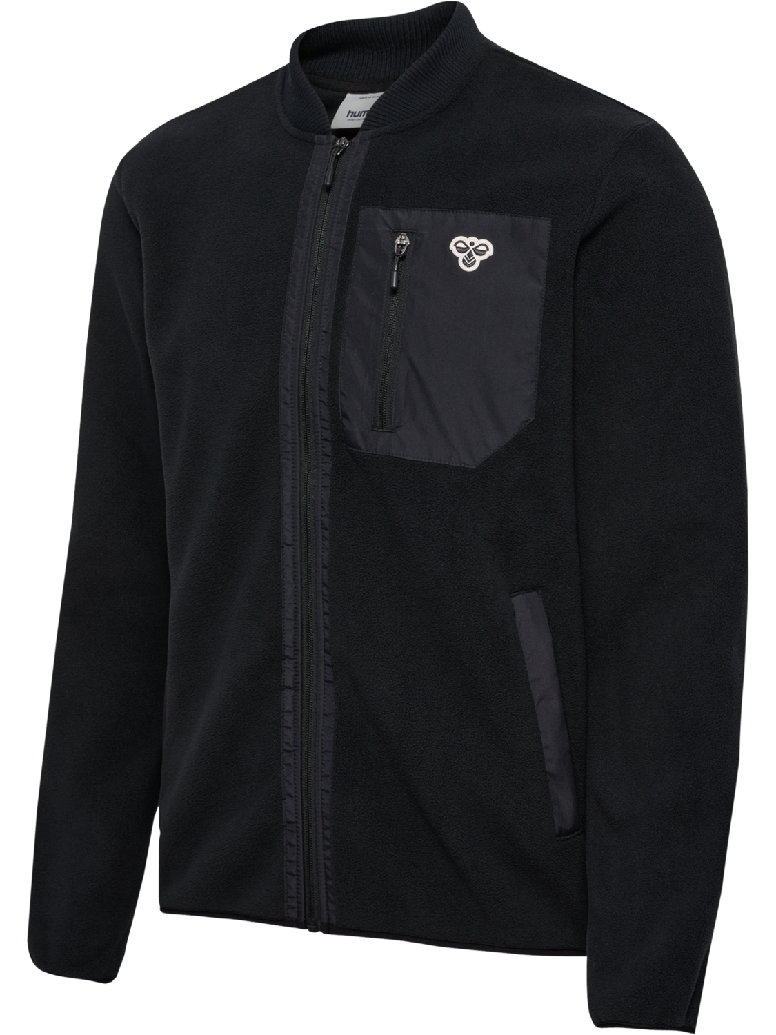 hmlFLEECE ZIP JACKET BEE, BLACK, packshot
