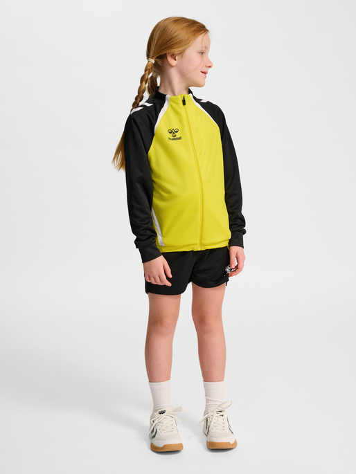 hmlLEAD 2.0 TRACK ZIP JACKET KIDS, BLAZING YELLOW/BLACK, model