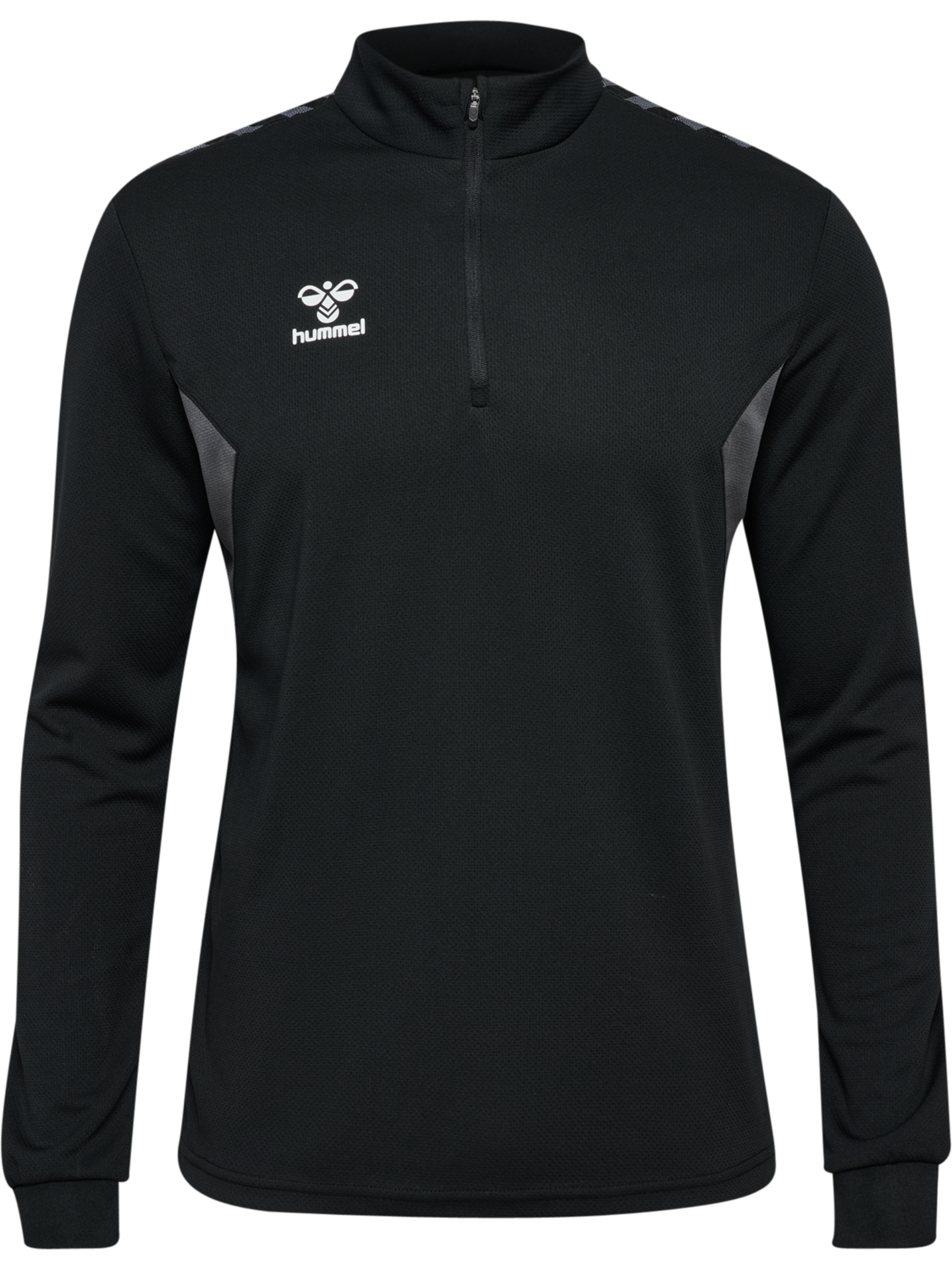 hmlAUTHENTIC HALF ZIP SWEAT, BLACK, packshot