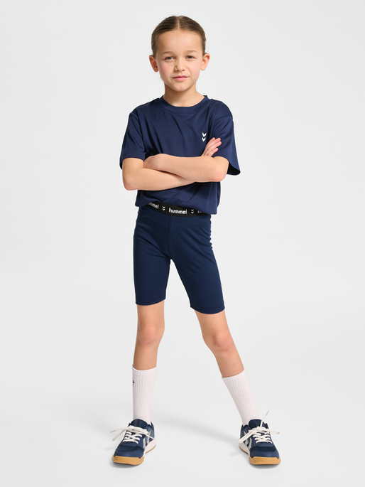 hmlJR PULSE MW SHORT TIGHTS, DRESS BLUES, model