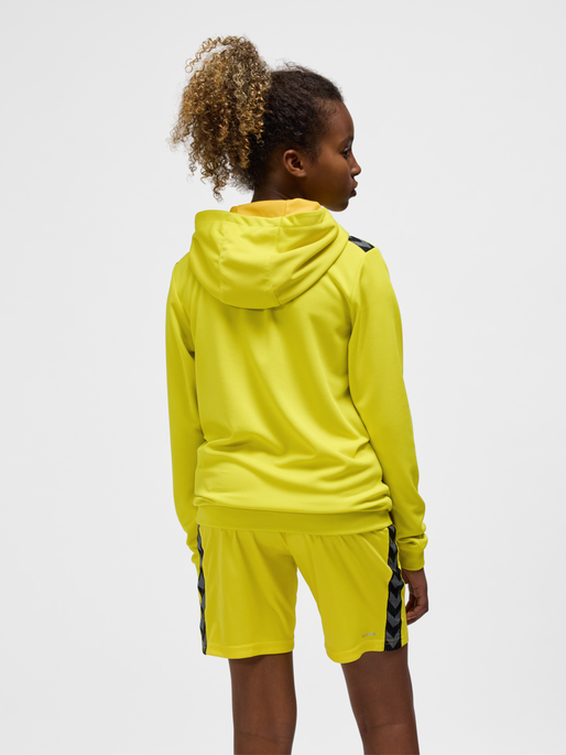 hmlAUTHENTIC PL HOODIE KIDS, BLAZING YELLOW, model