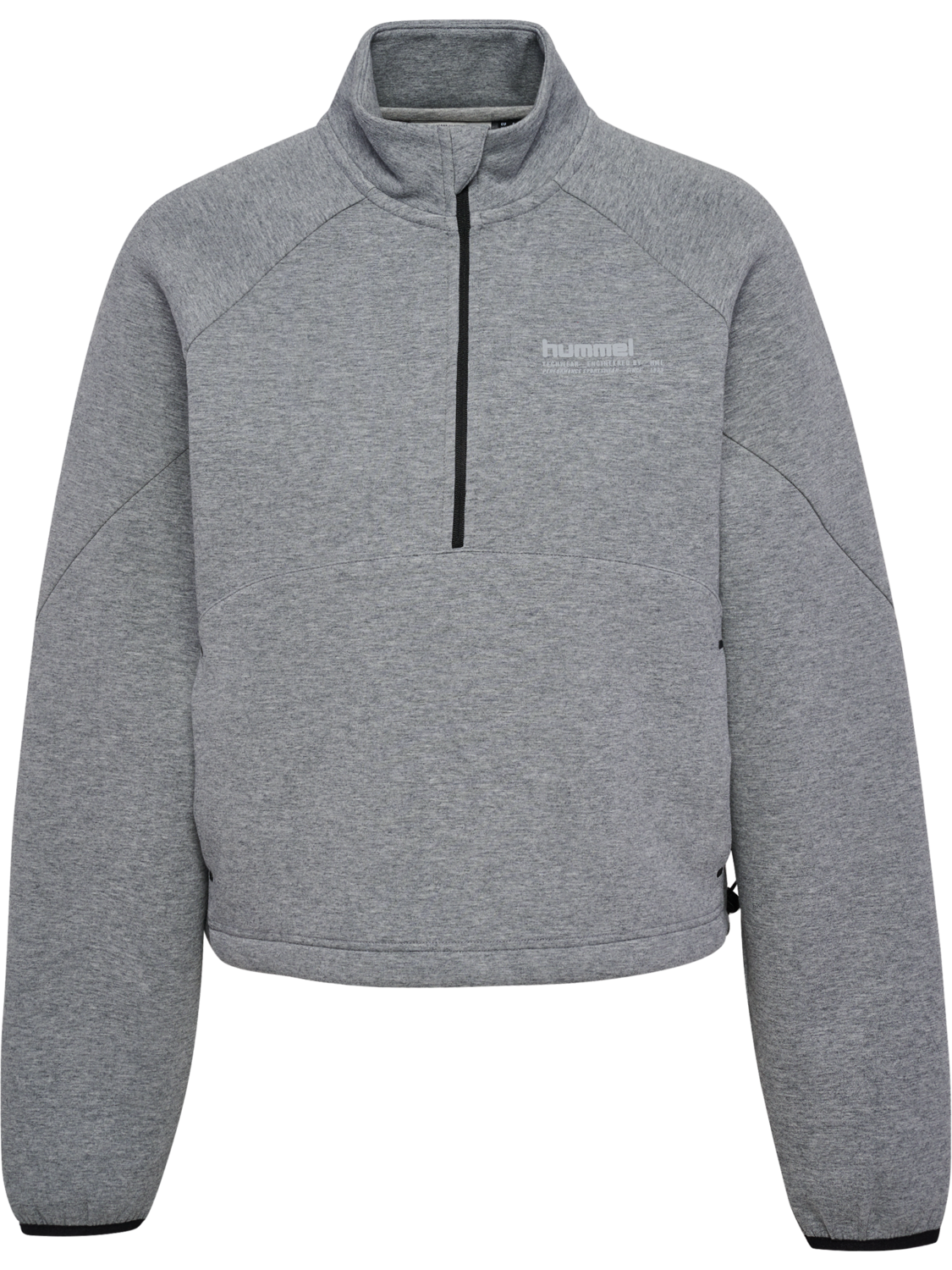 hmlTECH FLEECE WOMEN BOXY HALF ZIP, GREY MELANGE, packshot