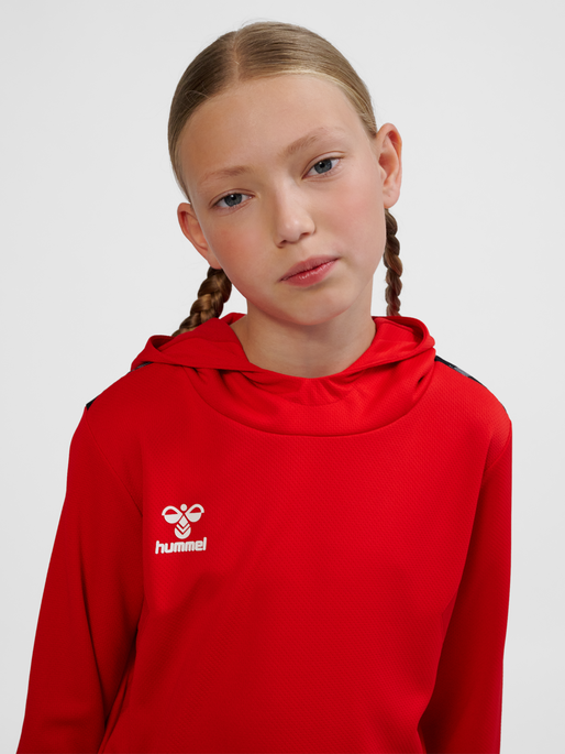 hmlAUTHENTIC PL HOODIE KIDS, TRUE RED, model
