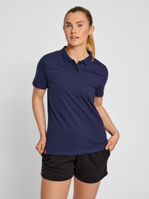 hmlRED STRETCH POLO WOMAN, MARINE, model