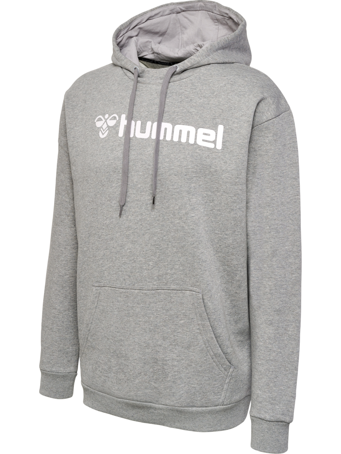 hmlMOVER COTTON HOODIE, GREY MELANGE, packshot