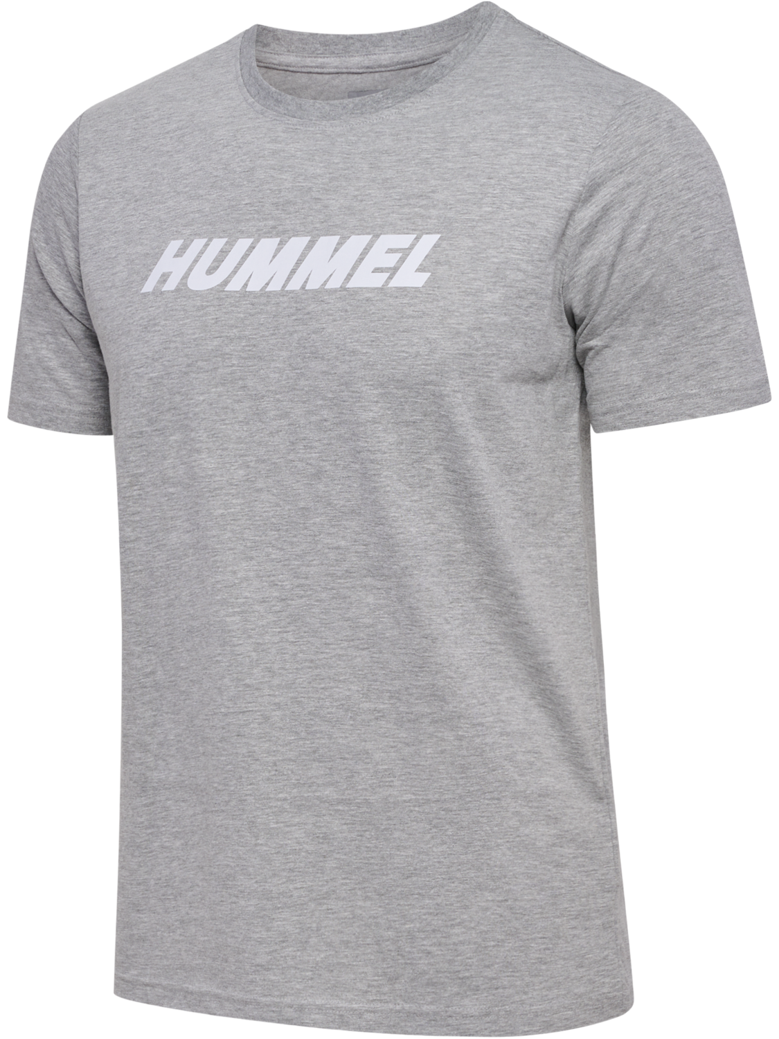 hmlELEMENTAL LOGO COTTON TEE, GREY MELANGE, packshot