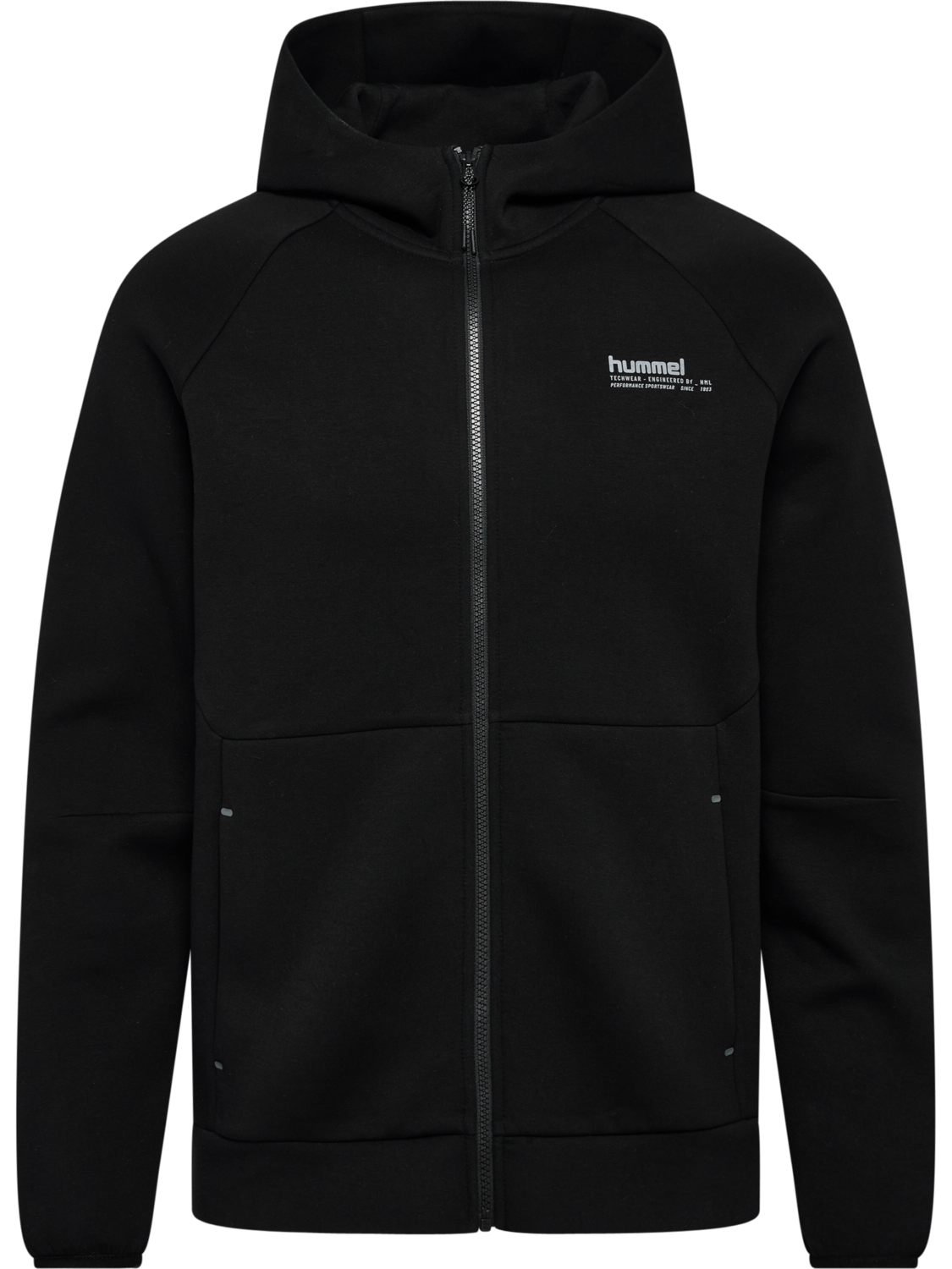 hmlTECH FLEECE REGULAR ZIP HOODIE, BLACK, packshot