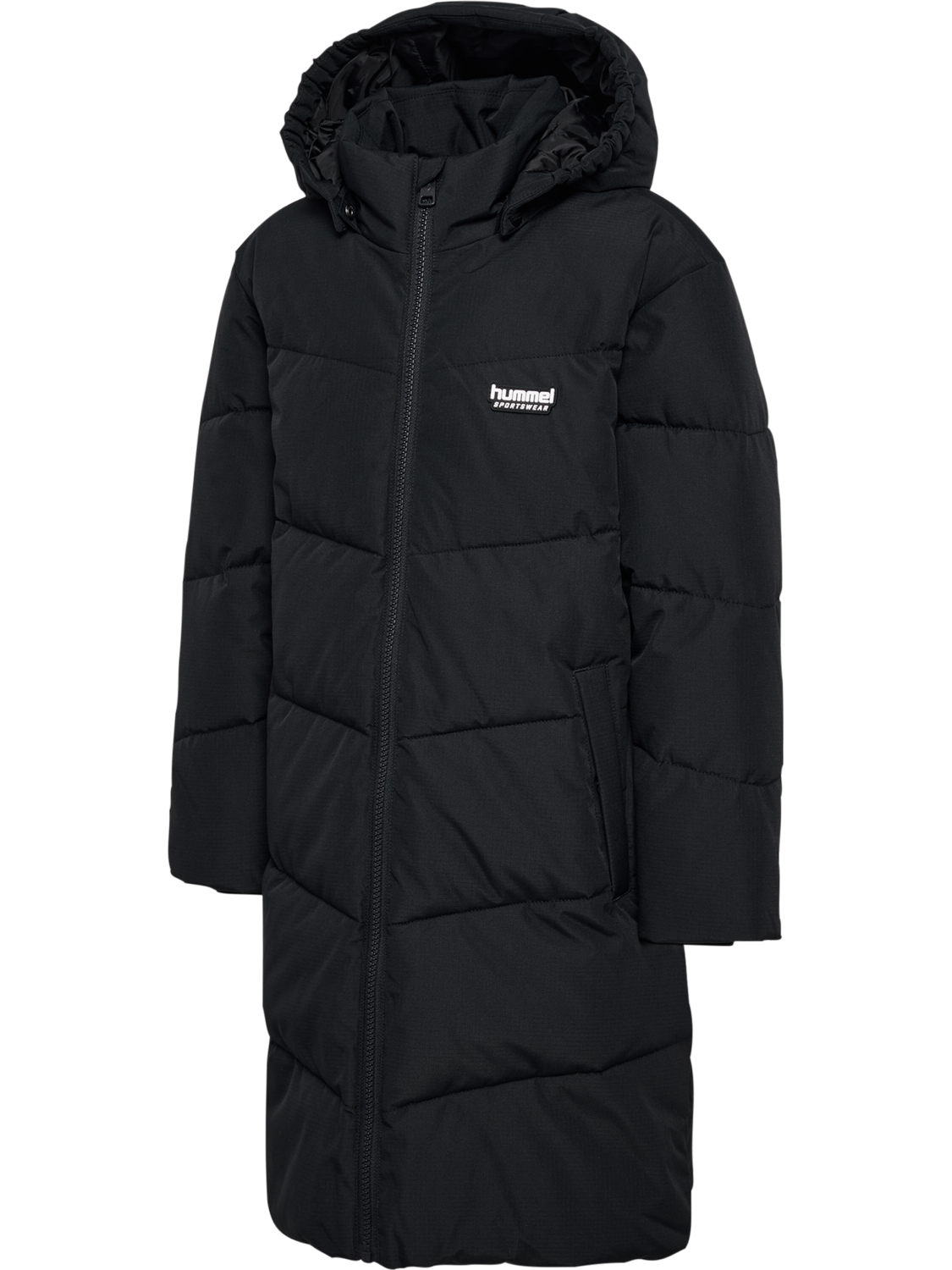 hmlJR PUFFER LONG JACKET, BLACK, packshot
