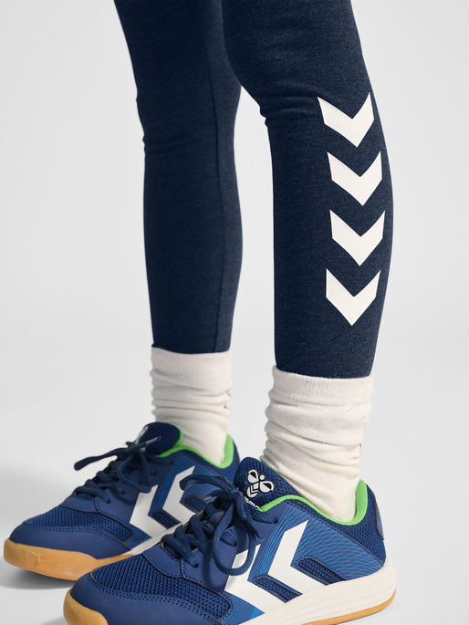hmlJR LOGO TIGHTS, DRESS BLUE MELANGE, model