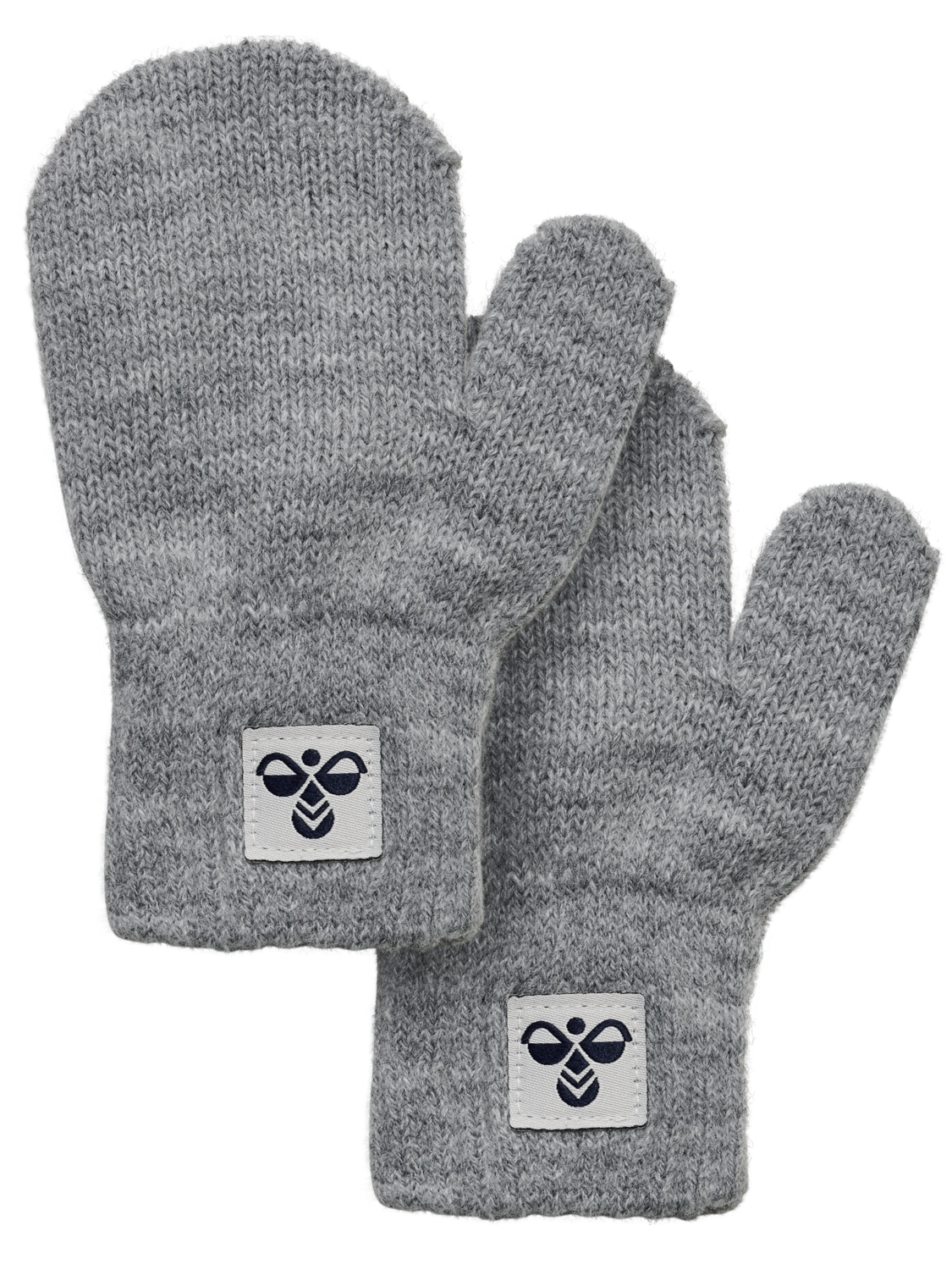 hmlMINI KNIT MITTENS 2-PACK, GREY MELANGE, packshot