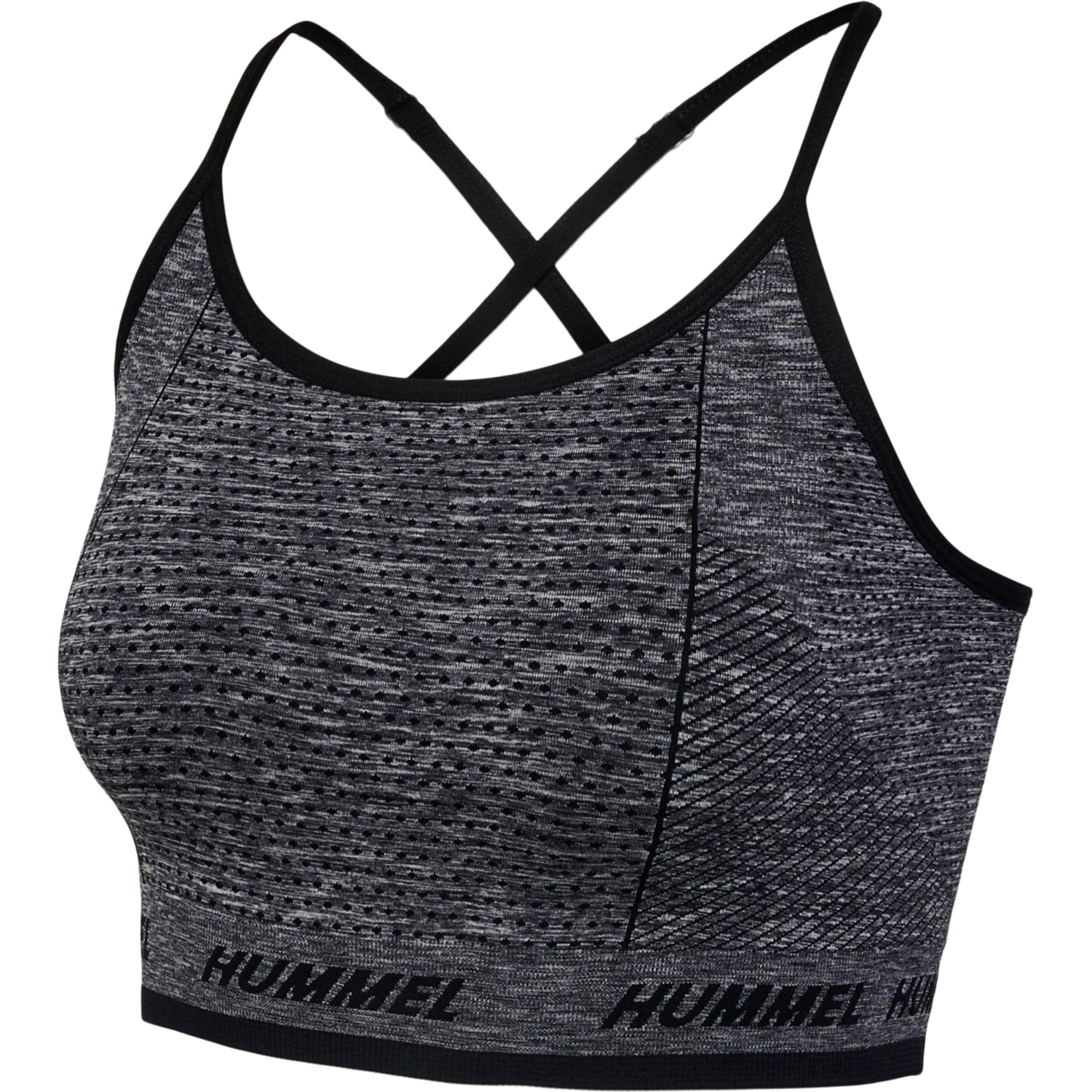 hmlTE CAMI SEAMLESS SPORTS TOP, BLACK MELANGE, packshot