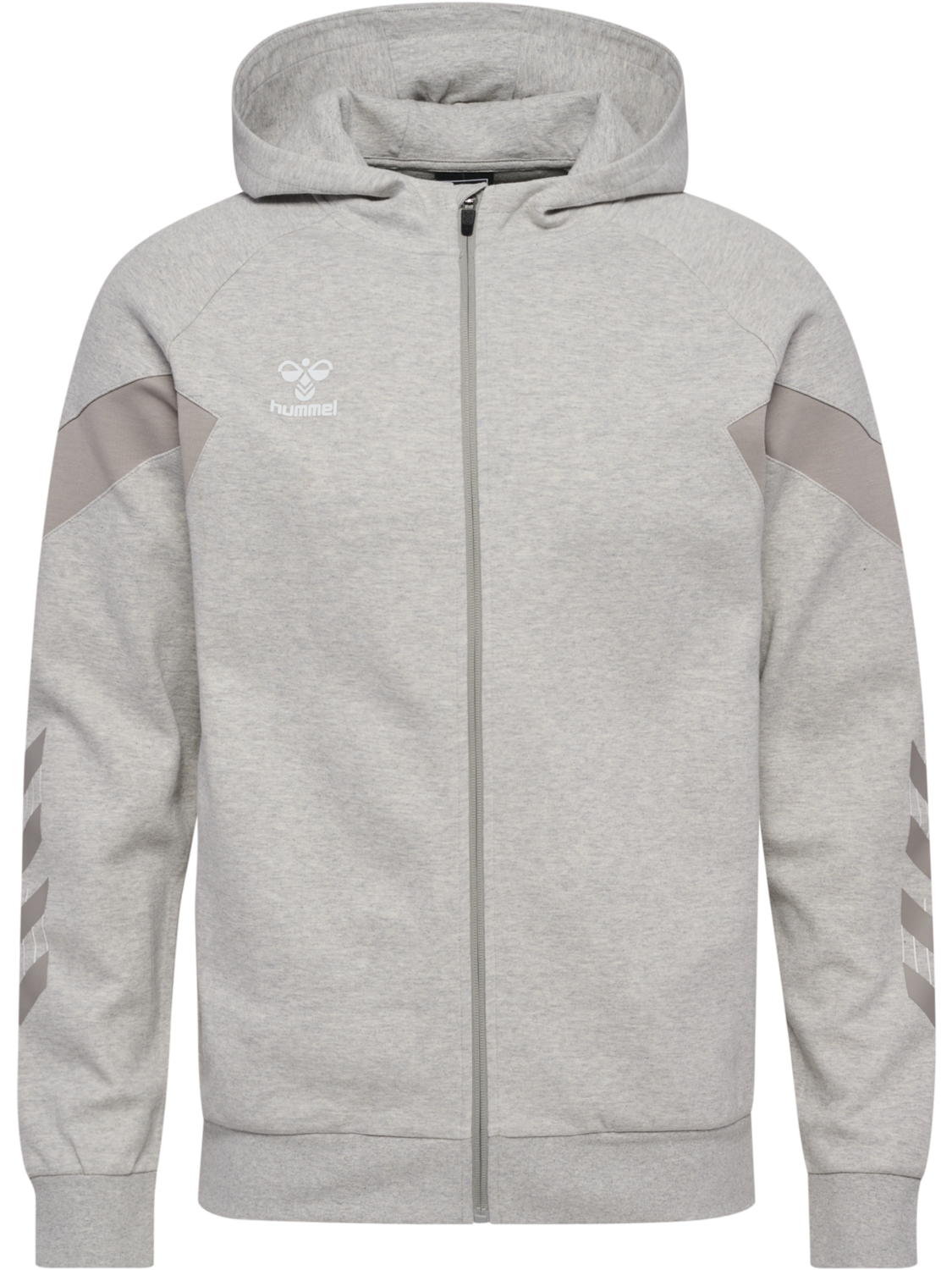 hmlTRAVEL ZIP HOODIE, LIGHT GREY MELANGE, packshot