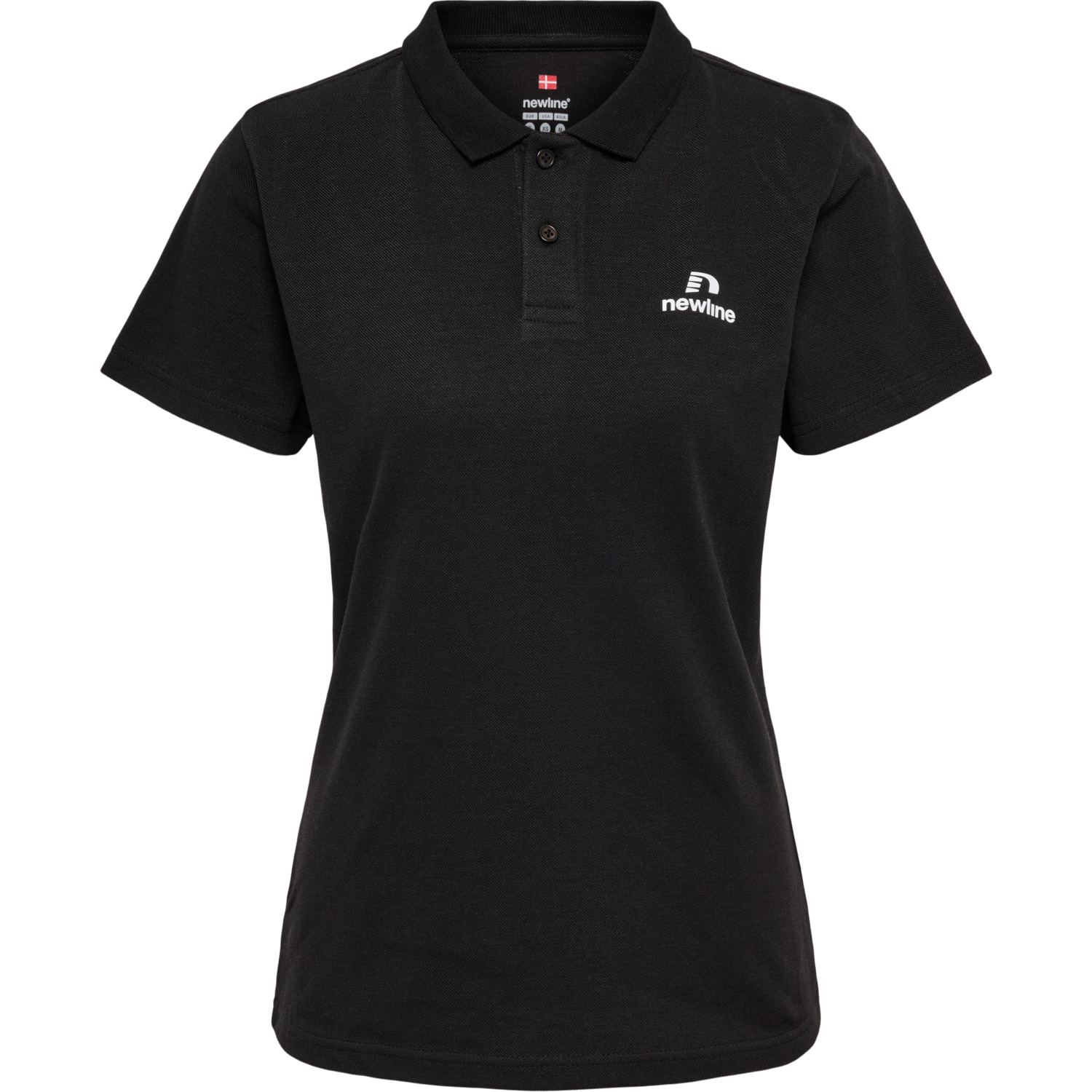 nwlLEA COTTON POLO WOMEN, BLACK, packshot